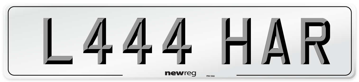 L444 HAR Number Plate from New Reg
